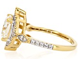 Pre-Owned Strontium Titanate With White Zircon 18k Yellow Gold Over Sterling Silver Ring 3.37ctw