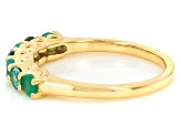 Pre-Owned Green Zambian Emerald with Green Moissanite 18K Yellow Gold Over Sterling Silver Ring 0.68