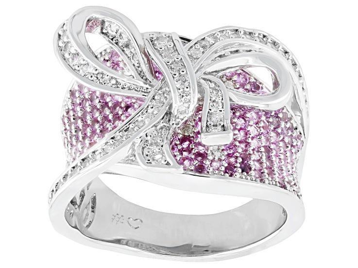 Pre-Owned Pink Lab Created Sapphire Rhodium Over Brass Ring 2.05ctw