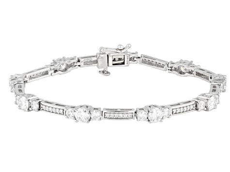 Pre-Owned Moissanite Platineve Tennis Bracelet 5.31ctw DEW