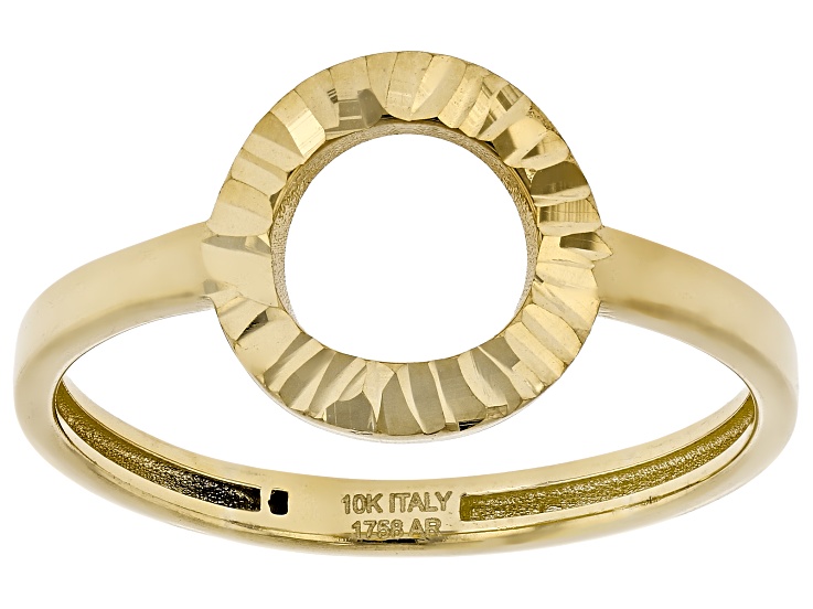Pre-Owned 10k Yellow Gold 10mm Open Orb Sunburst Ring