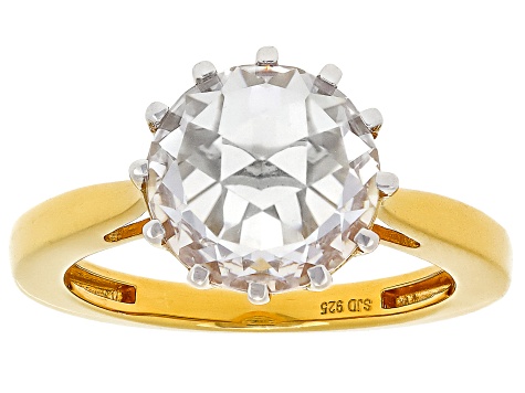 White Cubic Zirconia 18k Yellow Gold Over Sterling Silver Martini Studs 9.00ctw