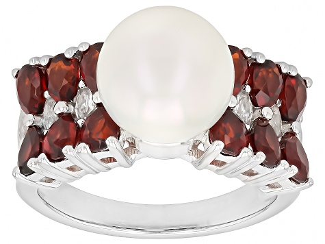 Genusis™ White Cultured Freshwater Pearl Rhodium Over Sterling