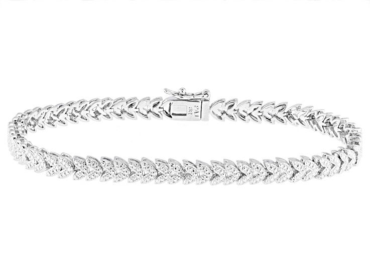 Pre-Owned White Diamond Accent Rhodium Over Brass Bracelet