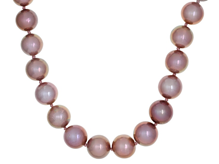 Pre-Owned Genusisâ„¢ Sunset Cultured Freshwater Pearl Rhodium Over Sterling Silver 18" Strand Necklace