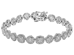 Pre-Owned White Diamond 10k White Gold Tennis Bracelet 3.00ctw