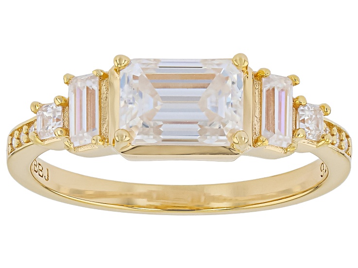 Pre-Owned Moissanite 14k Yellow Gold Over Sterling Silver Band Ring 1.43ctw DEW