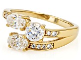 Pre-Owned Stronitum Titanate With Moissanite 18k Yellow Gold Over Sterling Silver Ring 1.90ctw