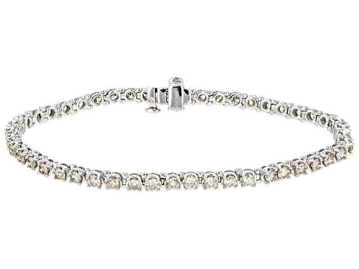 Pre-Owned White Diamond 10k White Gold Tennis Bracelet 4.00ctw