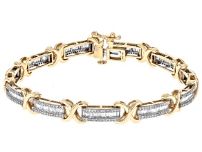 Pre-Owned White Diamond 10k Yellow Gold Tennis Bracelet 2.00ctw
