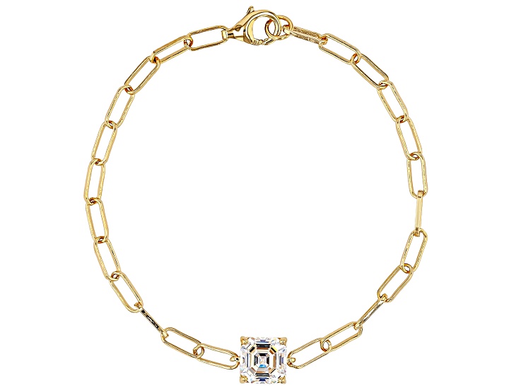 Pre-Owned Strontium Titanate 18k Yellow Gold Over Sterling Silver Bracelet 3.57ctw