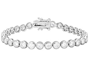 Pre-Owned Moissanite Platineve Tennis Bracelet 7.36ctw DEW
