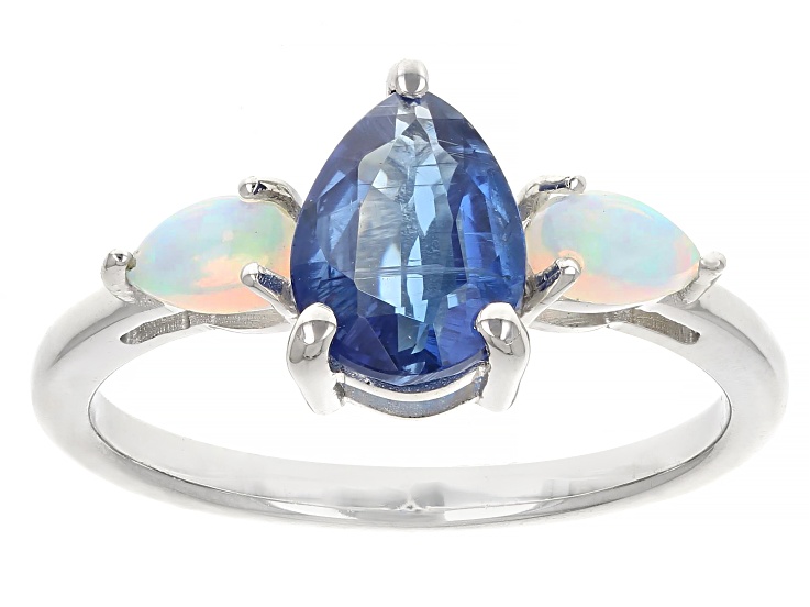 Pre-Owned Blue Kyanite Rhodium Over Sterling Silver Ring 1.49ctw