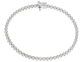 Pre-Owned Judith Ripka White Lab Grown Diamond F VS2 Rhodium Over Sterling Silver Lucent Bracelet 1.