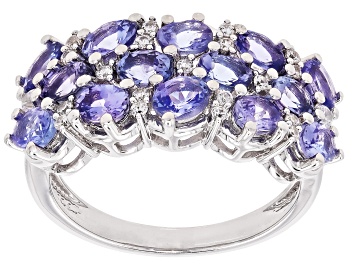 Picture of Pre-Owned Blue Tanzanite Rhodium Over Sterling Silver Ring 2.20ctw