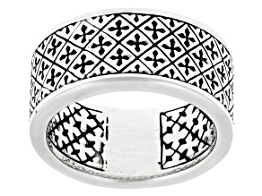 Pre-Owned Sterling Silver Cross Band Ring