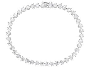 Pre-Owned White Cubic Zirconia Rhodium Over Silver Martini Tennis Bracelet 14.00ctw