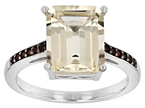 Pre-Owned Yellow Labradorite Rhodium Over Silver Ring 3.73ctw