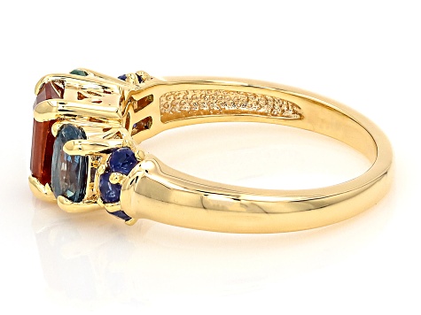 Pre-Owned Multi Color Kyanite 18k Yellow Gold Over Sterling Silver