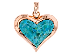 Pre-Owned Timna Jewelry Collection™ Heart Shape Cabochon Turquoise Copper Heart Pendant