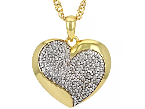 PRE-OWNED EMULOUS™ DIAMOND ACC .02CTW 18K YELLOW GOLD OVER BRASS HEART ...