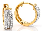 .50ctw Genuine Diamond 14k Yellow Gold Over .925 Sterling Silver Huggie Hoop Earrings