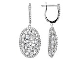 Pre-Owned White Cubic Zirconia Rhodium Over Sterling Silver Earrings 7.50ctw