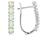 Pre-Owned Ethiopian Opal Sterling Silver Hoop Earrings 1.00ctw