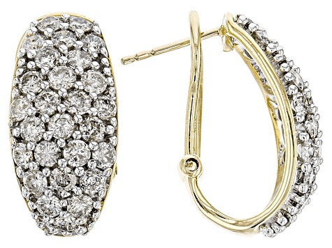 Pre Owned Diamond 10k Yellow Gold Earrings 2 50ctw Pre Owned Diamond 10k Yellow Gold Earrings 2 50ctw