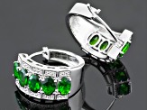 Pre-Owned Green Chrome Diopside Sterling Silver Hoop Earrings 4.02ctw