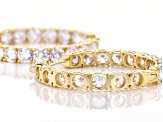 Pre-Owned White Cubic Zirconia 18K Yellow Gold Over Sterling Silver Hoop Earrings 29.92CTW