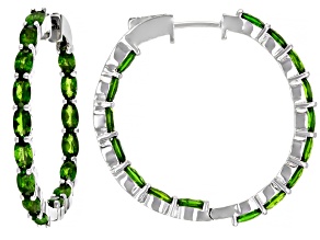 Pre-Owned Green Chrome Diopside Sterling Silver Earrings 8.20ctw