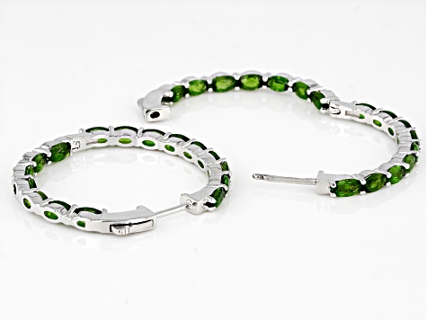 Pre-Owned Green Chrome Diopside Sterling Silver Earrings 8.20ctw