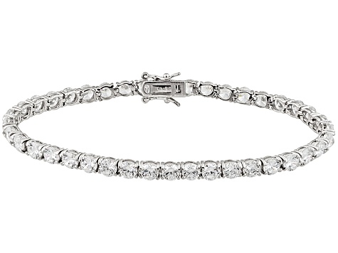 Pre-Owned Cubic Zirconia Silver Necklace, Bracelet And Earrings