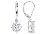 Pre-Owned White Cubic Zirconia Rhodium Over Sterling Silver Earrings Set 13.84ctw