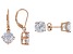 Pre-Owned White Cubic Zirconia 18k Rose Gold Over Silver Earrings Set 13.84ctw