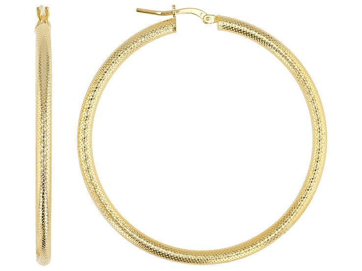 Mia Diamonds 14k Yellow Gold Polished Hoop Earrings 55 mm 