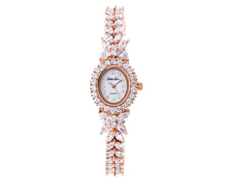 Pre-Owned Cubic Zirconia 18K Rose Gold Over Sterling Silver Watch 20.84ctw.