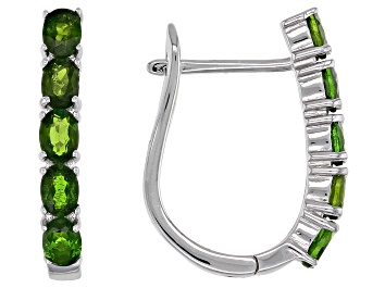 Picture of Pre-Owned Chrome Diopside Rhodium Over Sterling Silver Earrings 2.00ctw