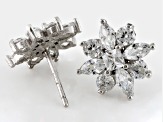 Pre-Owned White Cubic Zirconia Rhodium Over Sterling Silver Earrings 4.15ctw