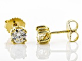 Pre-Owned Moissanite 1.00ctw DEW 14k Yellow Gold Over Sterling Silver Stud Earrings