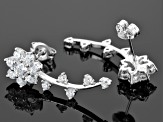 Pre-Owned White Cubic Zirconia Rhodium Over Sterling Silver Climber Earrings 2.71ctw
