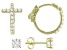 Pre-Owned White Cubic Zirconia 18K Yellow Gold Over Sterling Silver Cross Hoop And Stud Earring Set