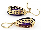 Pre-Owned African Amethyst 18k Yellow Gold Over Sterling Silver Earrings  18.00ctw