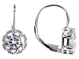 Pre-Owned White Cubic Zirconia Rhodium Over Sterling Silver Earrings- Set of 2 2.35ctw