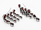 Pre-Owned Red Garnet Sterling Silver Climber Earrings 13.15ctw