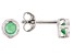 Pre-Owned Green Sakota Emerald Rhodium Over 10k White Gold Stud Earrings .20ctw