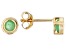 Pre-Owned Green Sakota Emerald 10k Yellow Gold Stud Earrings .20ctw