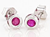 Pre-Owned Red Mahaleo® Ruby Rhodium Over 10k White Gold Earrings .30ctw