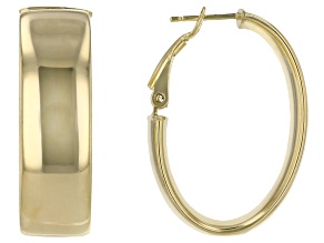 Pre-Owned 10K Yellow Gold Over Sterling Silver 22MM Polished Hoop Earrings